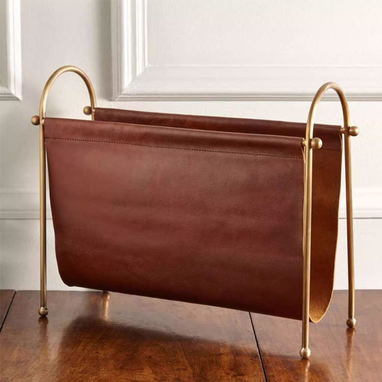 Home Decor Magazine - Revistero retro nostálgico de cuero y