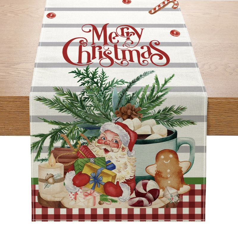 Camino de mesa navideño con es - Linen Table Runner reseña y precio