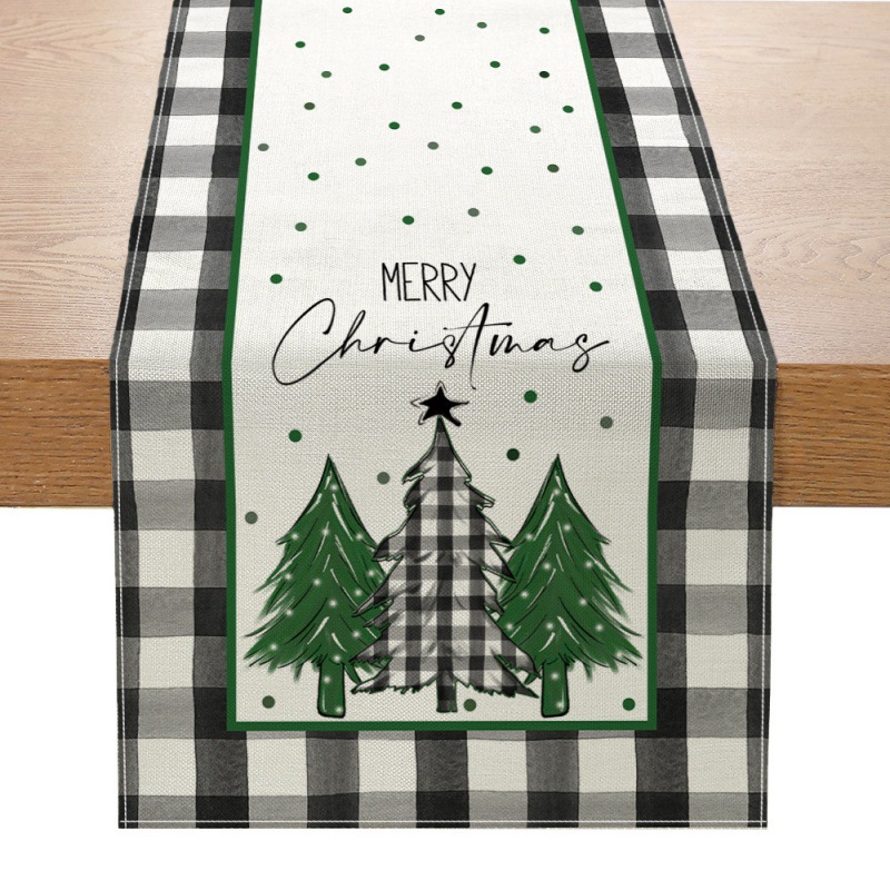 Camino de mesa navideño con es - Linen Table Runner reseña y precio