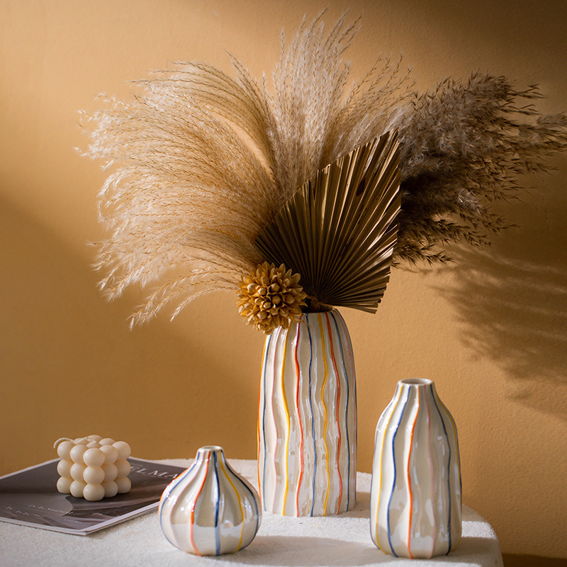 CAPIRON-jarrón de cerámica con - Pampas Grass Decor reseña y precio
