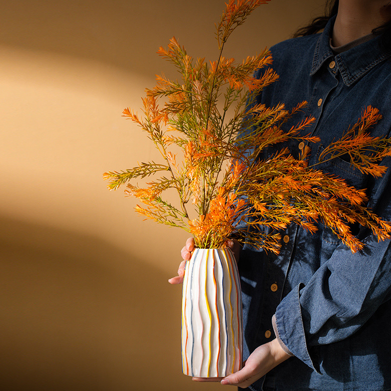 CAPIRON-jarrón de cerámica con - Pampas Grass Decor reseña y precio