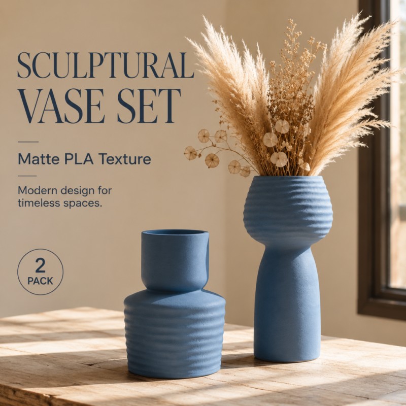 Juego de 2 jarrones azules con - Pampas Grass Decor reseña y precio