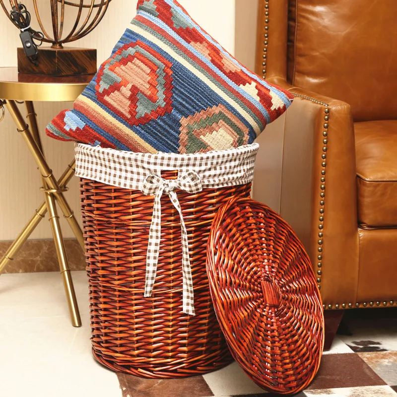Cesto de mimbre con tapa para  - Rattan Plant Basket reseña y precio